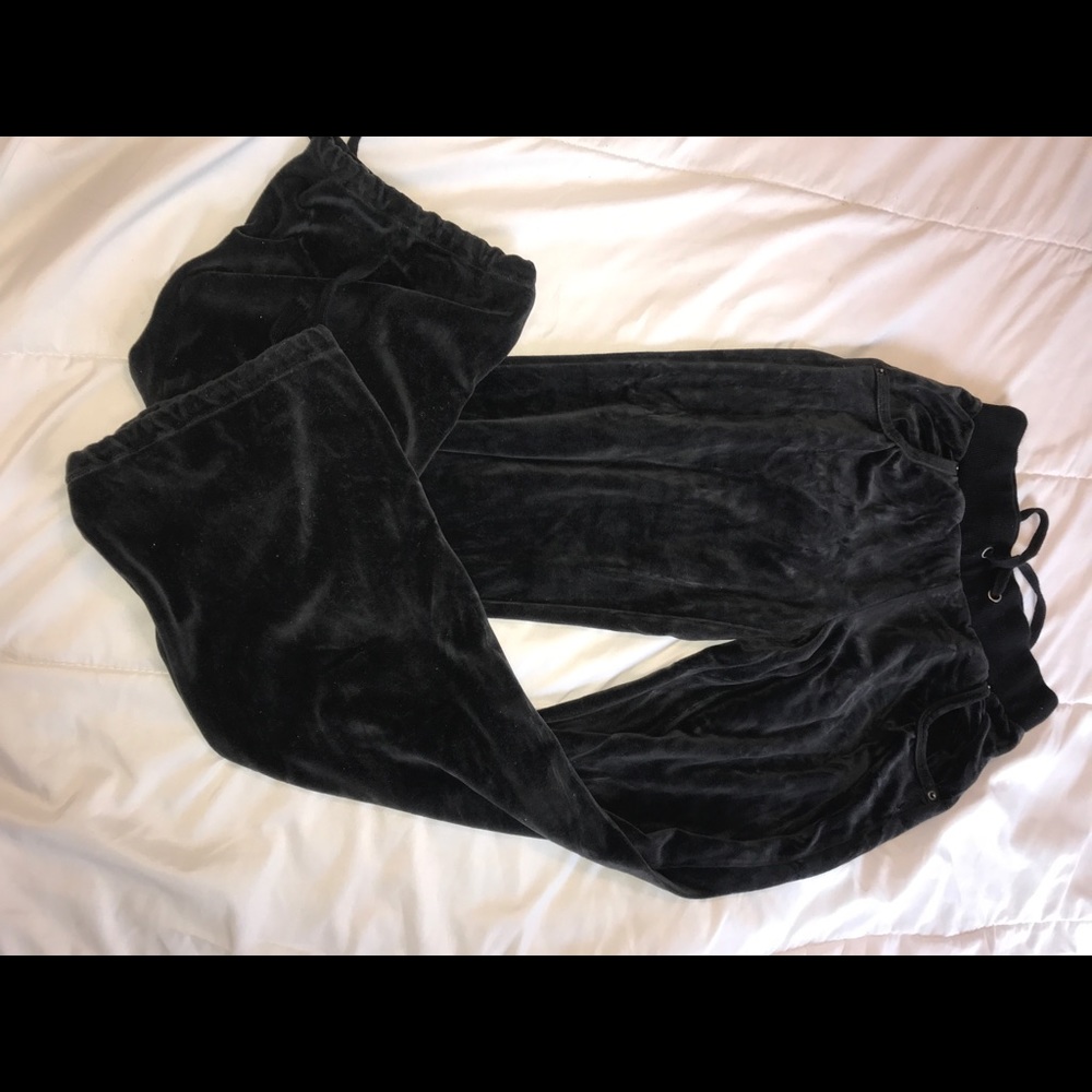 Black Velour sweat pants